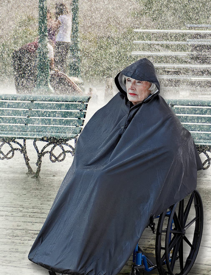 Wheelchair Waterproof Poncho With Hood