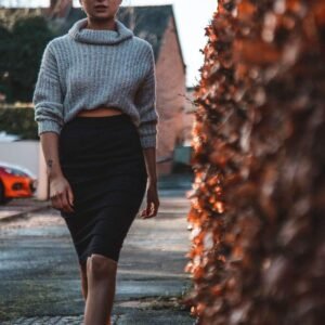 ‘Frances’ Side-Fastening Pencil Skirt In Black