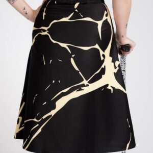 'KintsugiI' A-Line Skirt With Pockets and Velcro Fastening
