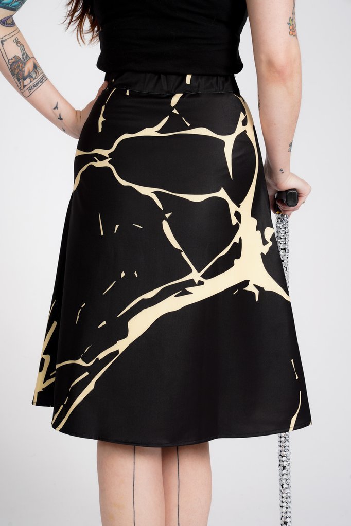 'KintsugiI' A-Line Skirt With Pockets and Velcro Fastening